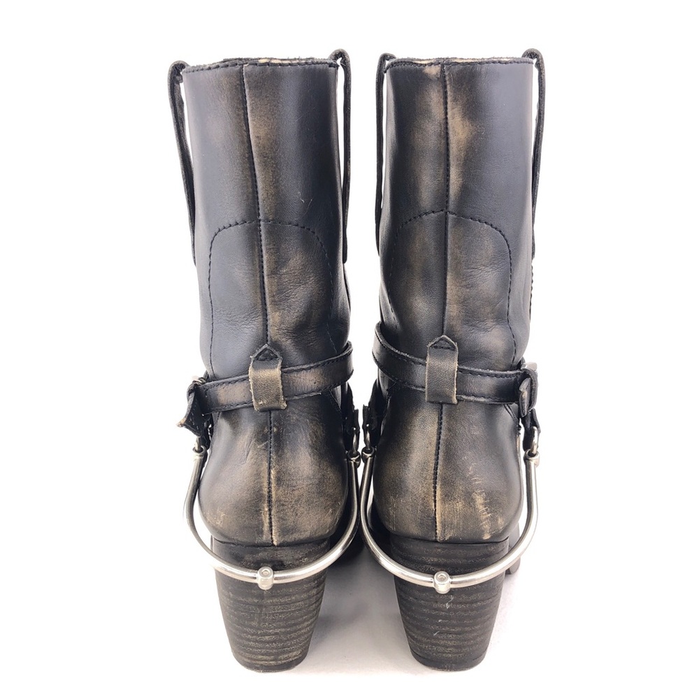 Steven by Steve Madden Spur Black Leather Boots 9 - Picture 6 of 13